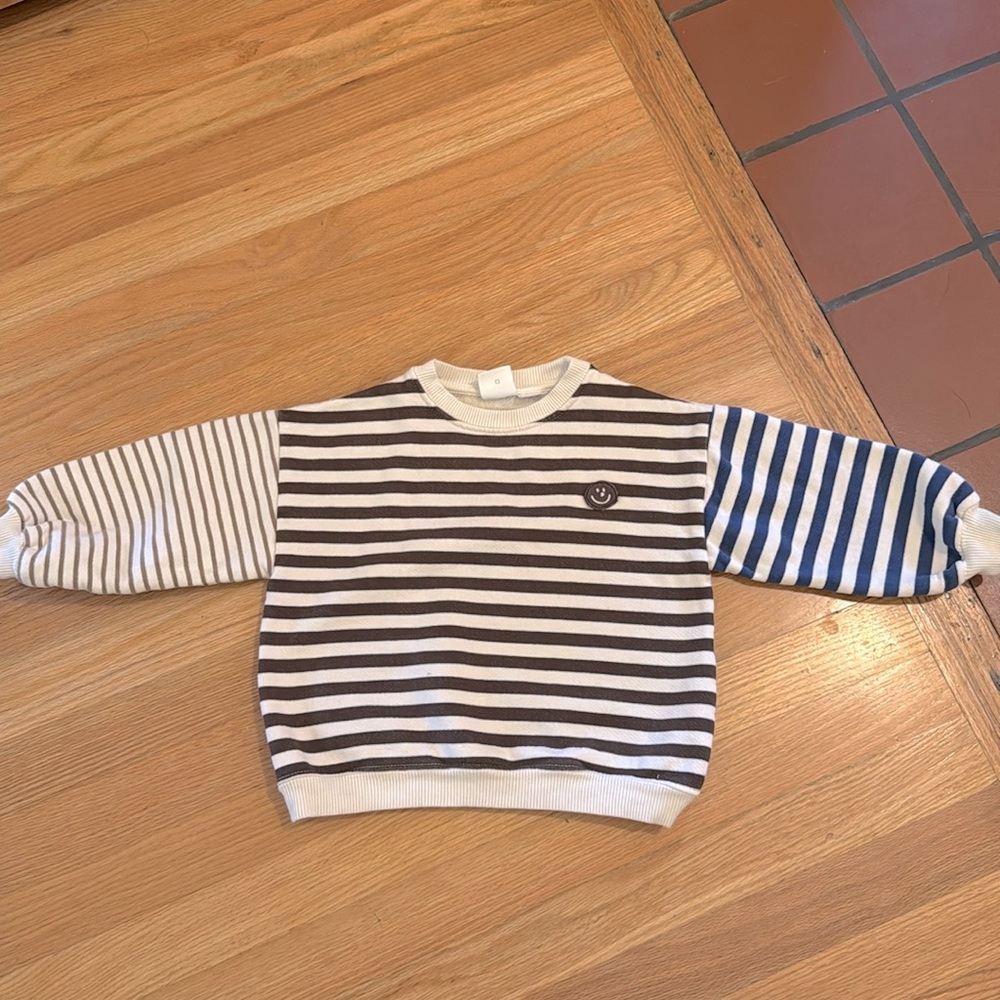 Zara toddler boys striped crew neck sweatshirt